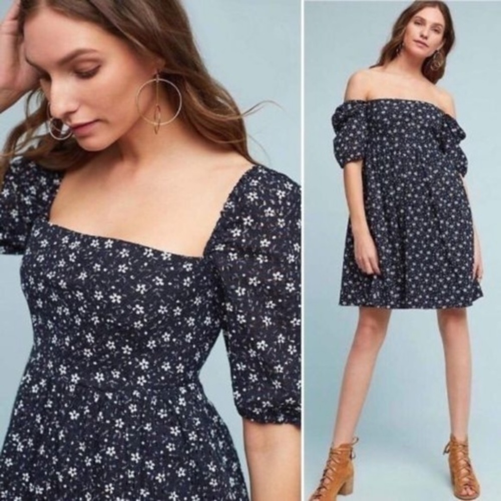 Anthropologie Maeve eyelet mini dress size 0 NWT‎ FLAW